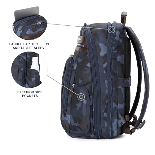 Travelpro Platinum Elite Laptop Travel Backpack, Business, Water Resistant, Men and Women - color: Navy Camouflage, size: 17.5 inches