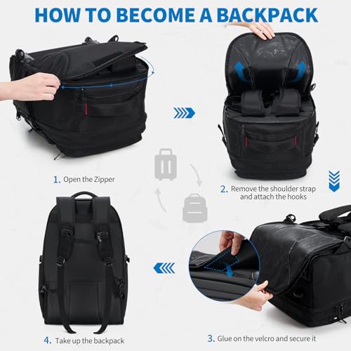 Rolling Backpack, Travel Backpack with Wheels, 17 Inch Laptop Roller Backpacks, Business Wheeled Backpacks for Women Men