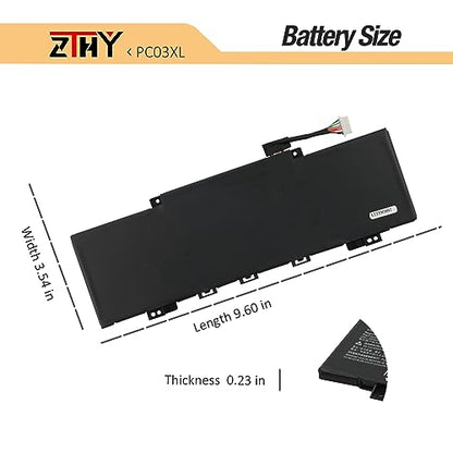 PC03XL Battery for HP Pavilion X360 15-er 15t-er 14-dw 14-dy 14-cd 14m-dy | 14-ek 15-er0xxx 14-dw0xxx 14m-dy0xxx 14-dy0xxx Aero 13-be 13-be0xxx Envy x360 2-in-1 laptop 14-es 14t-es 14-es0xxx 14t-es0xxx - size: 9.6*3.54*0.23 inch PC03XL