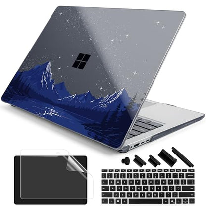 Batianda Case for Microsoft Surface Laptop 15", Starry Night Lake | Fits Surface Laptop for Business 8th Edition 2026 & Surface Laptop 7 2024, 4-in-1 Accessories Bundle, Slim Durable Hard Shell - color: Starry Night Lake