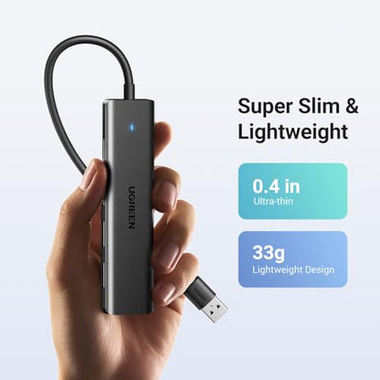 UGREEN USB 3.0 Hub, 4 Ports USB A Splitter Ultra-Slim USB Expander for Mouse, Keyboard, Flash Drive, U Disk, Printer Compatible with Laptop, Desktop PC, Xbox, PS5, and More 0.5FT - size: ['0.5 feet'], style: USB-A