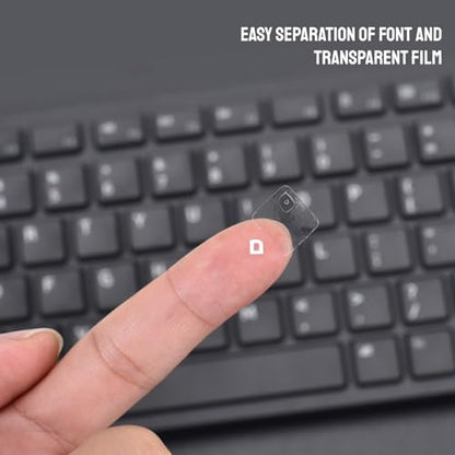 4 in 1 Hebrew Borderless Letter Keyboard Stickers Compatible with PC Computer Laptop Desktop Notebook Gaming Keyboards,Hebrew Transfer Printing Lettering Characters Repair Replacement Sticker - color: White Letter, size: Hebrew
