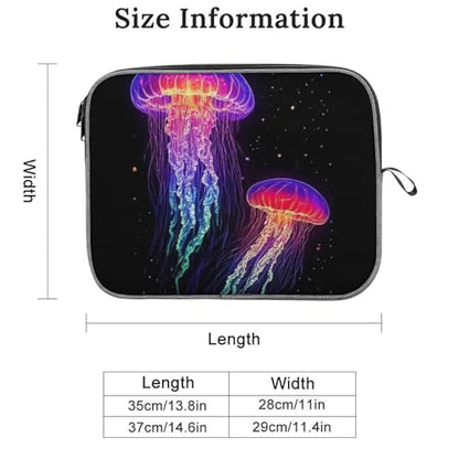 Laptop Case Sleeve, Lightweight Soft Protective Laptop Sleeve Computer Carrying Cover with Double Zipper for Daily Use, Trippy Neon Jellyfish Art, 13inch - color: Style(967), size: 13inch