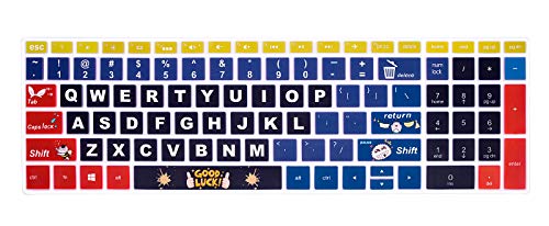 English Silicone Keyboard Cover for HP Envy x360 15.6''Series /2020 2019 Pavilion 15/Pavilion x360 15.6" Series/Envy 17 17.3" Series/Laptop 15t 17t 17-ca0011nr 17-by0040nr,Good Luck - color: Z2-Good Luck