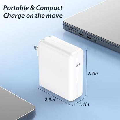 Mac Book Charger 140W GaN USB-C Fast Charger, PD Power Adapter for MacBook Pro 16" 14", MacBook Air 15" 13" M1 M2 M3 M4 M5 (2021-2026), with 6.6ft USB-C to USB-C Cable