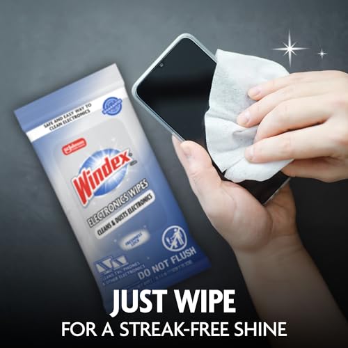 Windex Electronic Cleaning Wipes, Pre-Moistened Screen Wipes for TVs, Phones, and Other Electronics, Resealable for a Freshness Lock, 25 Count (Pack of 3) - size: 25 Count (Pack of 3)