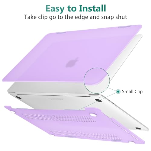 May Chen Compatible with MacBook Pro 13 inch Case 2022 2021 2020 Release Model A2338 M2 M1 A2251 A2289, Plastic Hard Shell Case with Keyboard Cover for MacBook Pro 13 Touch Bar Fits Touch ID, Purple - color: Purple