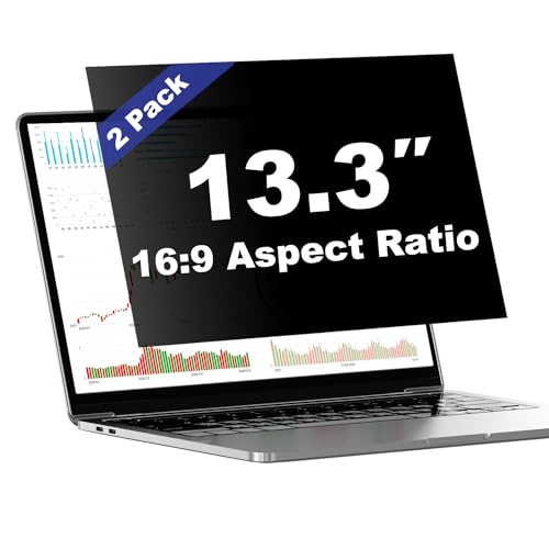 2 Pack 13.3 Inch Laptop Privacy Screen Shield for 16:9 Widescreen Laptop | Anti-Glare Blue Light Privacy Filters; Anti Spy Privacy Screen Protector Film - size: [2 Pack] 13.3 Inch (Diagonal) - 16:09 Aspect Ratio