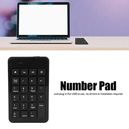 Yoidesu USB Wired Number Pad 23 Full Size Keys External Numeric Keypad, Low Noise Ergonomic Keyboard for Laptop PC, Plug and Play Comfortable Touch Number Keypad for Data Entry and