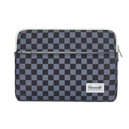Canvaslife Black Checker Pattern 13 inch Canvas Laptop Sleeve with Pocket 13 inch 13.3 inch Laptop 13 case13 Sleever - color: Black Checker, size: 13 inch/13.3 inch