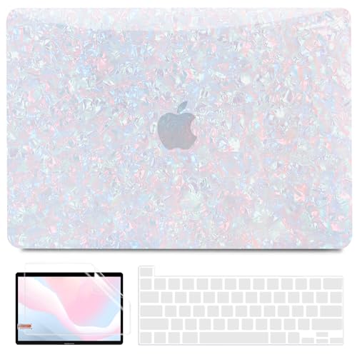 BELKA for MacBook Pro 13 inch Case M2 M1 2025 2024 2023 2022 2021-2016 | Model A2338 A2251 A2289 A2159 A1989 A1708 A1706, Plastic Hard Shell Case with Keyboard Cover & Screen Protector, Shiny Pearl - color: Shiny Pearl