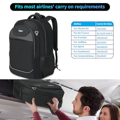 Travel Backpack, Anti Theft Durable Men Laptop Backpack with USB Port & organizer, Water Resistant Computer Bookbag,Carry on Luggage for Men Fits 15.6 Inch Tablet - Black - size: Small