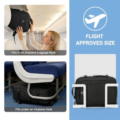 TILYMOL Travel Backpack for Women & Men - 15.6 inch Laptop Backpack Airplane Flight Approved, Large Carry On Anti-theft Bag for Travel Work Business Weekender - color: Black