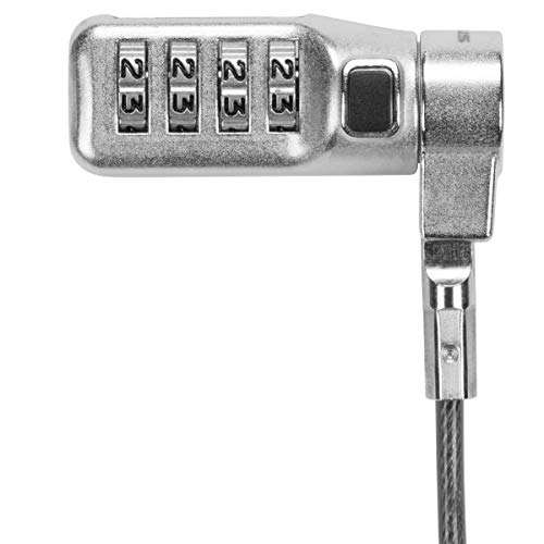 Targus DEFCON 3-in-1 Lock, Resettable Coiled Combination Retail Lock for Laptop Computer and Desktop Security Cable (ASP86CCLGL) - size: 3-in-1 Lock, style: Resettable Coiled