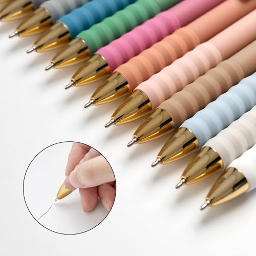 Linbsunne Ballpoint Pens Black Medium Point 1mm Pen with Super Soft Grip Ball Point Pen for Men Women Retractable Pens (Style2, 12-Count) - color: Black Style2 12-Count