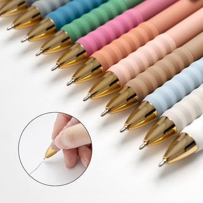 Linbsunne Ballpoint Pens Black Medium Point 1mm Pen with Super Soft Grip Ball Point Pen for Men Women Retractable Pens (Style2, 12-Count) - color: Black Style2 12-Count