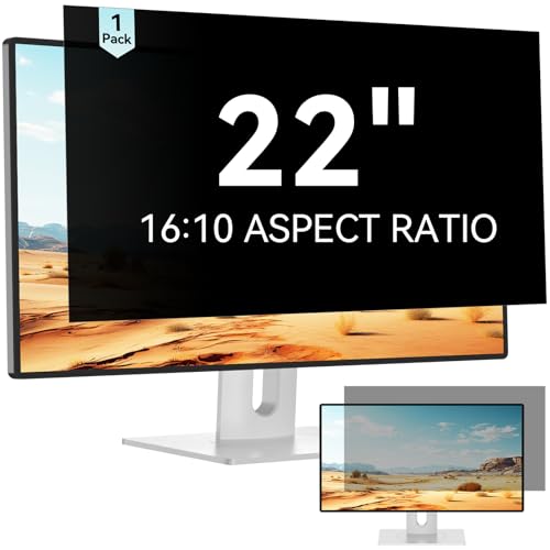 Mamol 22 Inch Computer Privacy Screen Filter for 16:10 Aspect Ratio Widescreen Monitor - Removable Anti Glare Blue Light Filter, Anti-Scratch Privacy Protector Film, Computer Screen Shield 22in - size: 22'' Privacy Screen (16:10)
