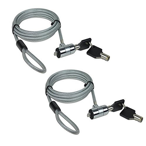 AOMGD 2Pcs 6 feet Laptop Lock Notebook Security Cable Lock | Compatible with 3x7mm Keyholes, Includes 2 Keys, Two Sets - color: Black
