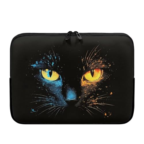 10 Inch Laptop Sleeve Bag Computer Cover Water Resistant Tablet Carrying Case Decorative Notebook Briefcase Handbag for Shcool Business Travel, Black Cat Eyes - color: Black Cat Eyes, size: 10 Inch