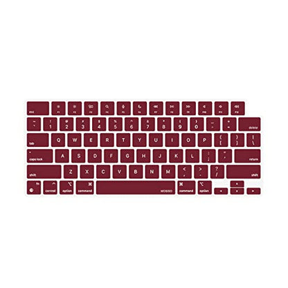 MOSISO Keyboard Cover Skin Compatible with MacBook Air 15 inch M3 M2 | A3114 A2941/Air 13.6 A3113 A2681/Pro 14/16 M4 M3 M2 M1, Marsala Red - color: Marsala Red