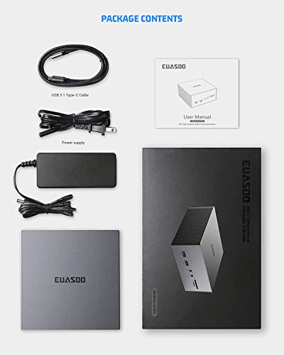 EUASOO USB-C Docking Station 16 in 1 Triple Display USB C Dock with Charging Support, 4K HDMI, DP, VGA, 7 USB Ports, Ethernet, SD/TF Card Reader for MacBook and Windows, MacOS only Support Mirror Mode