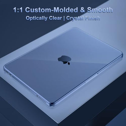 MOSISO Compatible with MacBook Neo Case 13 inch 2026 A3404 A18 Pro Chip | 4 in 1 Kit Precision Fit Crack & Scratch Resistant Protective Hard Shell Case Cover, Crystal Indigo - color: Crystal Indigo