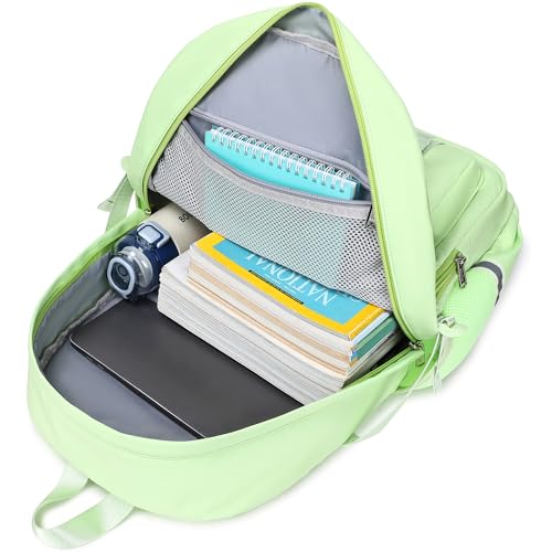 abshoo School Backpack for Girls Bookbag with Lunch Bag Teen Girls School Bag Travel Daypack (Greenyellow) - color: Greenyellow