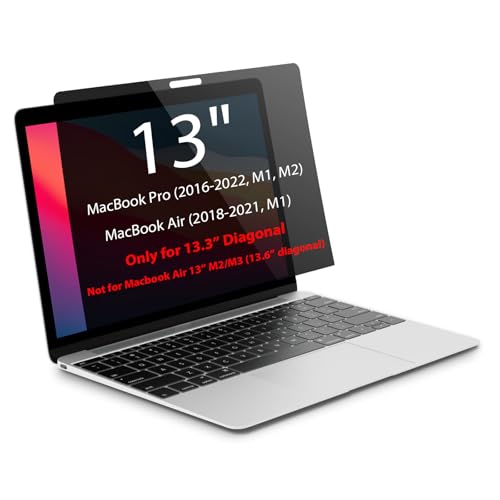 Magnetic Privacy Screen for MacBook Pro 13 inch (2016-2022, M1, M2) and MacBook Air 13 inch (2018-2021 M1, 2025 M4), Removable Screen Protector, Blue Light Blocking, Anti Glare Protector and Privacy Filter Shield - size: Macbook Pro 13 inch