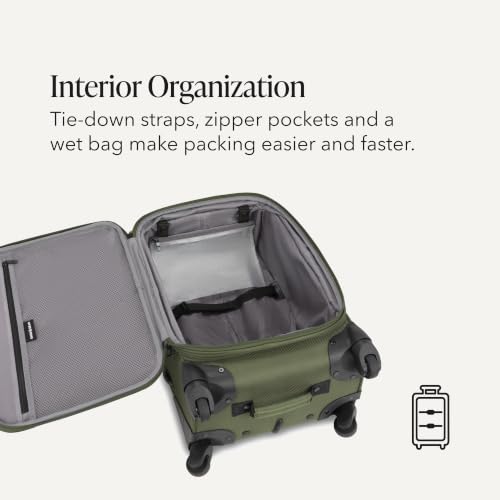 SWISSGEAR Sion 2-Piece Travel Set, Softside Expandable Carry-On Spinner Bundled with 1900 ScanSmart 17" Laptop Backpack with RFID Blocking & Tech Organization, Evergreen - color: Everrgreen, size: 2-Piece Set (Carry-On/Backpack)