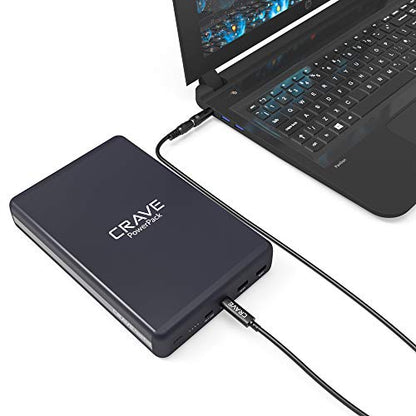 19pcs Laptop Adapter Kit for Crave PowerPack [USB-C to DC Cable + 19 adapters] for Acer, Asus, Lenovo, Fujitsu, Toshiba, DELL, HP, Compaq, Samsung, BenQ, Sony, IBM
