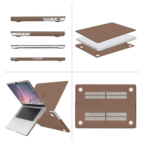 MOSISO Compatible with MacBook Pro 16 inch Case M5 M4 M3 M2 M1 2026-2021 | A3429 A3428 A3403 A3186 A2991 A2780 A2485, Protective Hard Shell Case&Keyboard Cover&Screen Film&Pouch, Caramel Brown - color: Caramel Brown