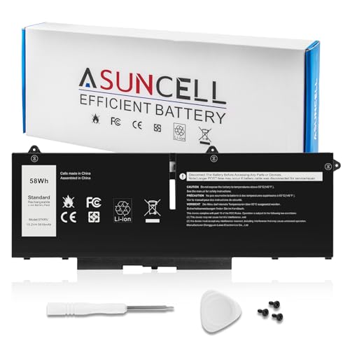 ASUNCELL 58Wh 07KRV Laptop Battery Replacement for Dell Latitude 5430 5530 Precision 3570 P104F005 P104F006 P137G004 P137G005 P137G006 H4PVC 0H4PVC Y86WG 0Y86WG 08WRCR 078FWY 4FVJG O7KRV 15.2V 4-Cell - size: 07KRV 8.94 × 4.96 × 0.71 in