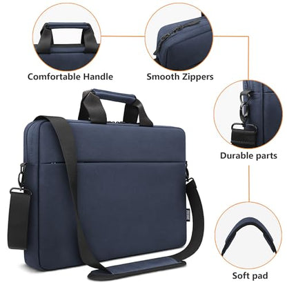 TECOOL 14 Inch Laptop Bag, Waterproof Laptop Case Sleeve Messenger Bag | Briefcase Carrying Case with Shoulder Strap for 14 Inch Lenovo HP Dell Acer ASUS Notebook, MacBook Air 15,Dark Blue - color: Dark Blue, size: 14-15 Inch