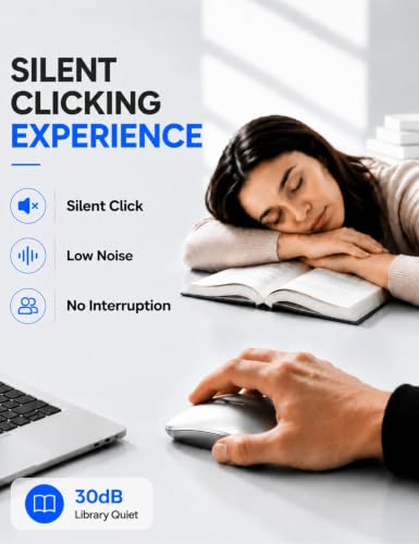 SABLUTE M31 Bluetooth Mouse for MacBook Pro/Air, iPad - Rechargeable Tri-Mode Wireless Mouse for 3 Devices (BT 5.2 + 2.4G), Sleek Silver Slim Silent Mouse for Surface, Windows - color: Sliver