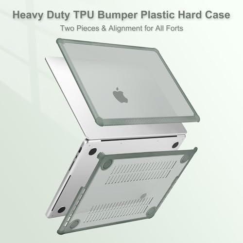 MOSISO Compatible with MacBook Pro 14 inch Case M5 M4 M3 M2 M1 2026-2021 | 3 in 1 Kit Anti-Crack Hard Shell with TPU Bumper, A3427 A3426 A3434 A3112 A3185 A3401 A2918 A2992 A2779 A2442, Emerald Green - color: Emerald Green