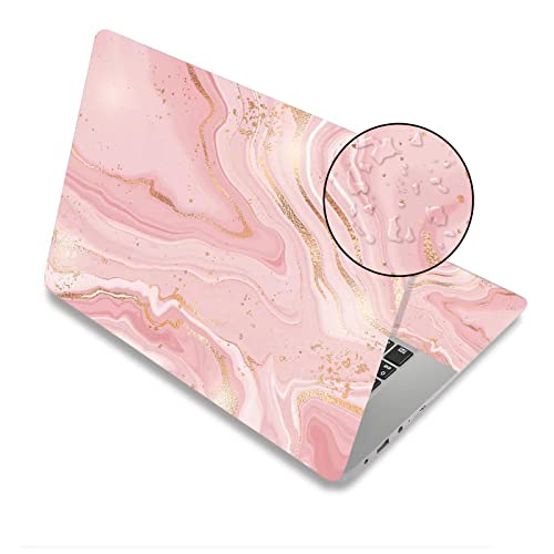 15.6 inch Laptop Notebook Skin Sticker Universal Soft Art Cover Decal Fits 12 13 13.3 14 15 15.4 15.6 inch Laptop Protector,Easy to Apply, Reusable, Pink Gold Marble - color: Pink Gold Marble