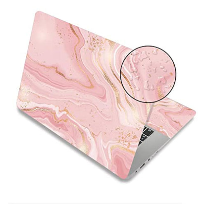 15.6 inch Laptop Notebook Skin Sticker Universal Soft Art Cover Decal Fits 12 13 13.3 14 15 15.4 15.6 inch Laptop Protector,Easy to Apply, Reusable, Pink Gold Marble - color: Pink Gold Marble