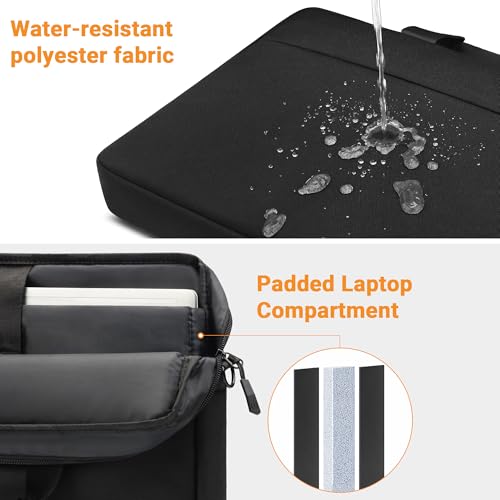 TECOOL 14 Inch Laptop Bag, Waterproof Laptop Case Sleeve Messenger Bag | Briefcase Carrying Case with Shoulder Strap for 14 Inch Lenovo HP Dell Acer ASUS Notebook, MacBook Air 15,Black - color: Black, size: 14-15 Inch