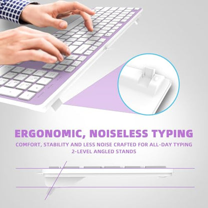 USB Wired Keyboard for Window,Comfortable Quiet Chocolate Keys, Durable Ultra-Slim Wired Computer Keyboard(QWERTY) for PC, Windows 11/10/8/7/XP/Vista KB1430 - color: purple