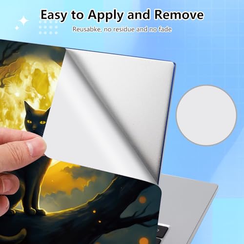 Universal Laptop Skin Sticker Decal for 11.6”12" 13" 13.3" 14" 15" 15.4" 15.6" Reusable Waterproof Scratch-Scratch Resistant Protective Vinyl Laptop Notebook Skin Stickers - Cat and Moon - color: Cat and Moon