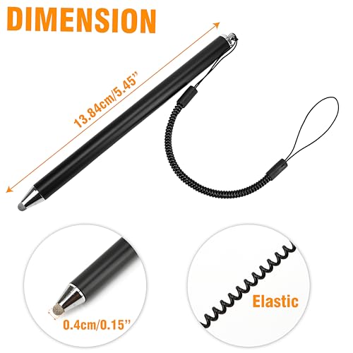 Stylus Pens for Touch Screens with Tether Lanyard, Anti-Lost Fibre Stylus Mesh Fiber Tip, High Sensitivity & Precision Capacitive for Smart Phone, Tablets for Samsung Galaxy Android