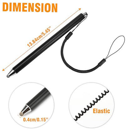 Stylus Pens for Touch Screens with Tether Lanyard, Anti-Lost Fibre Stylus Mesh Fiber Tip, High Sensitivity & Precision Capacitive for Smart Phone, Tablets for Samsung Galaxy Android