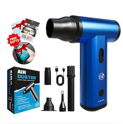 Electric Compressed Air Duster Blower Gun, Cordless Rechargeable Mini Blower 150000RPM Hand Held Blower for Keyboards, PC Cleaning Kit, Consoles, Grilling, Camping, Barber, Replace Canned Air