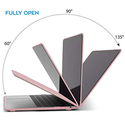 IBENZER Compatible with New MacBook Air 13 inch Case 2022 2021 2020 M1 A2337 A2179 A1932, Plastic Hard Shell Case with Keyboard Cover for Mac Retina Display with Touch ID, Rose Quartz, MMA-T13RQ+1 - color: Rose Quartz