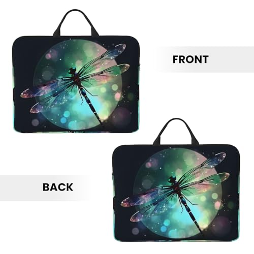 14 Inch Laptop Sleeve Case Waterproof Lightweight Laptop Case BagsGalaxy Animal Dragonfly Travel Laptop Bag With Handle For Women Men