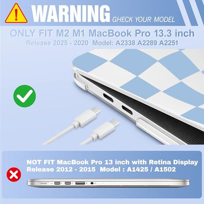 May Chen Case for MacBook Pro 13 inch M2 2023,2022,2021,2020 A2338 M1 A2251 A2289, Plastic Hard Shell Cover for MacBook Pro 13" with Touch Bar Fits Touch ID, Abstract & Grid - color: Abstract & grid