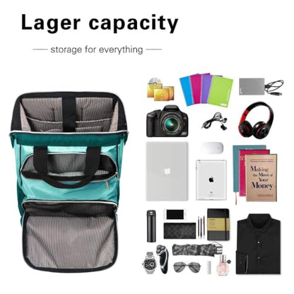 Hap Tim Laptop Backpack 15.6/14/13.3 Inch Laptop Bag Travel Backpack for Women/Men Waterproof School Computer Bag Large Capacity Bookbag for College/Travel/Business (7651EU), Green - color: Green
