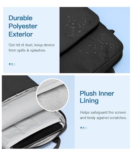 MoKo 9-11 Inch Tablet Sleeve Bag Handle Carrying Case with Shoulder Strap Fits New 11-inch iPad Pro M5/iPadAir M3, i-Pad 10 10.9, iPad 9/8/7th 10.2, i-Pad Air 5/4th 10.9, Tab S8/S9 11, Black - color: Black, size: 9-11 inch