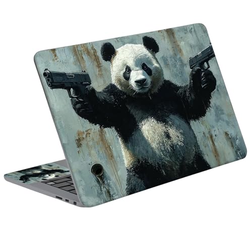 Universal Laptop Skin Sticker Decal with 2 Wrist Pad Skins, Waterproof Scratch Vinyl Cover for 11–15.6 Inch MacBook, HP, Dell, Lenovo, Cutable & Reusable,Badass Panda Guns - color: Badass Panda Guns