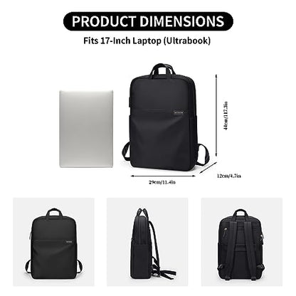 GOLF SUPAGS Travel Laptop Backpack for Women Anti Theft Slim Durable College Bookbag Business Computer Bag Fit 17Inch Notebook (Black, 17Inch) - color: Black, size: 17 Inch